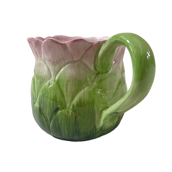 VINTAGE FITZ & FLOYD 1988 GARDEN ARTICHOKE VEGETABLE PITCHER 3 CUP 4.25” - Picture 6 of 9